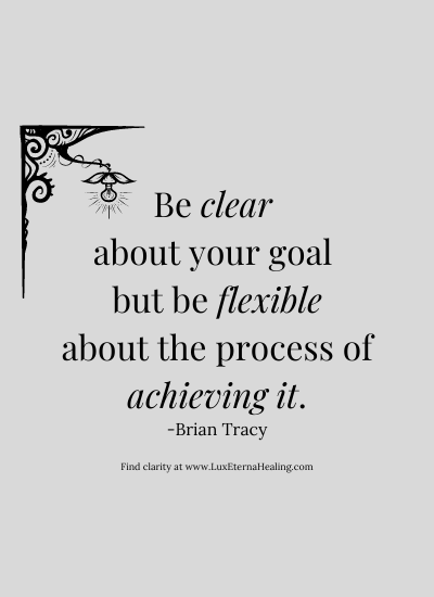 Be clear about your goal but be flexible about the process of achieving it. ~ Brian Tracy