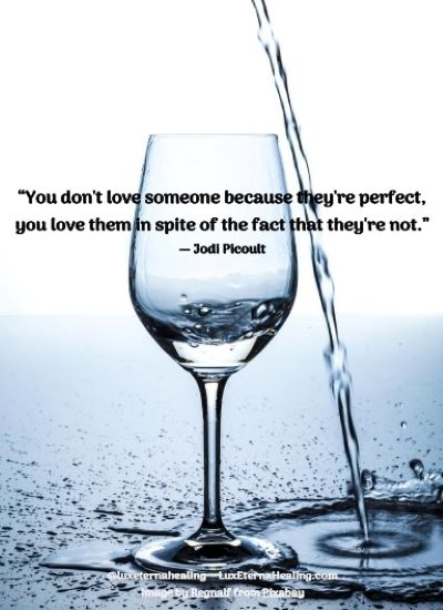 “You don't love someone because they're perfect, you love them in spite of the fact that they're not.” ― Jodi Picoult