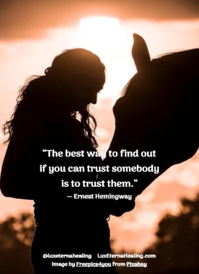 “The best way to find out if you can trust somebody is to trust them.” ― Ernest Hemingway