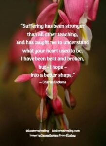 “Suffering has been stronger than all other teaching, and has taught me to understand what your heart used to be. I have been bent and broken, but - I hope - into a better shape.” ― Charles Dickens