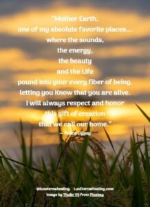 “Mother Earth, one of my absolute favorite places...where the sounds, the energy, the beauty and the Life pound into your every fiber of being, letting you Know that you are alive. I will always respect and honor this gift of creation that we call our home.” ― Peace Gypsy