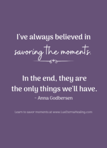 "I've always believed in savoring the moments. In the end, they are the only things we'll have." ~ Anna Godbersen