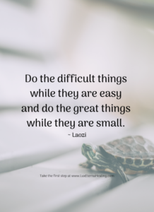 Do the difficult things while they are easy and do the great things while they are small. ~ Laozi