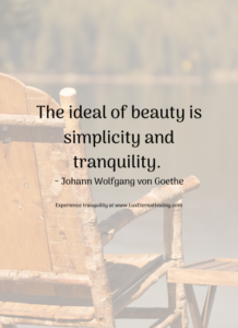 The ideal of beauty is simplicity and tranquility. ~ Johann Wolfgang von Goethe