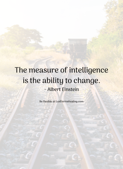 The measure of intelligence is the ability to change. ~ Albert Einstein