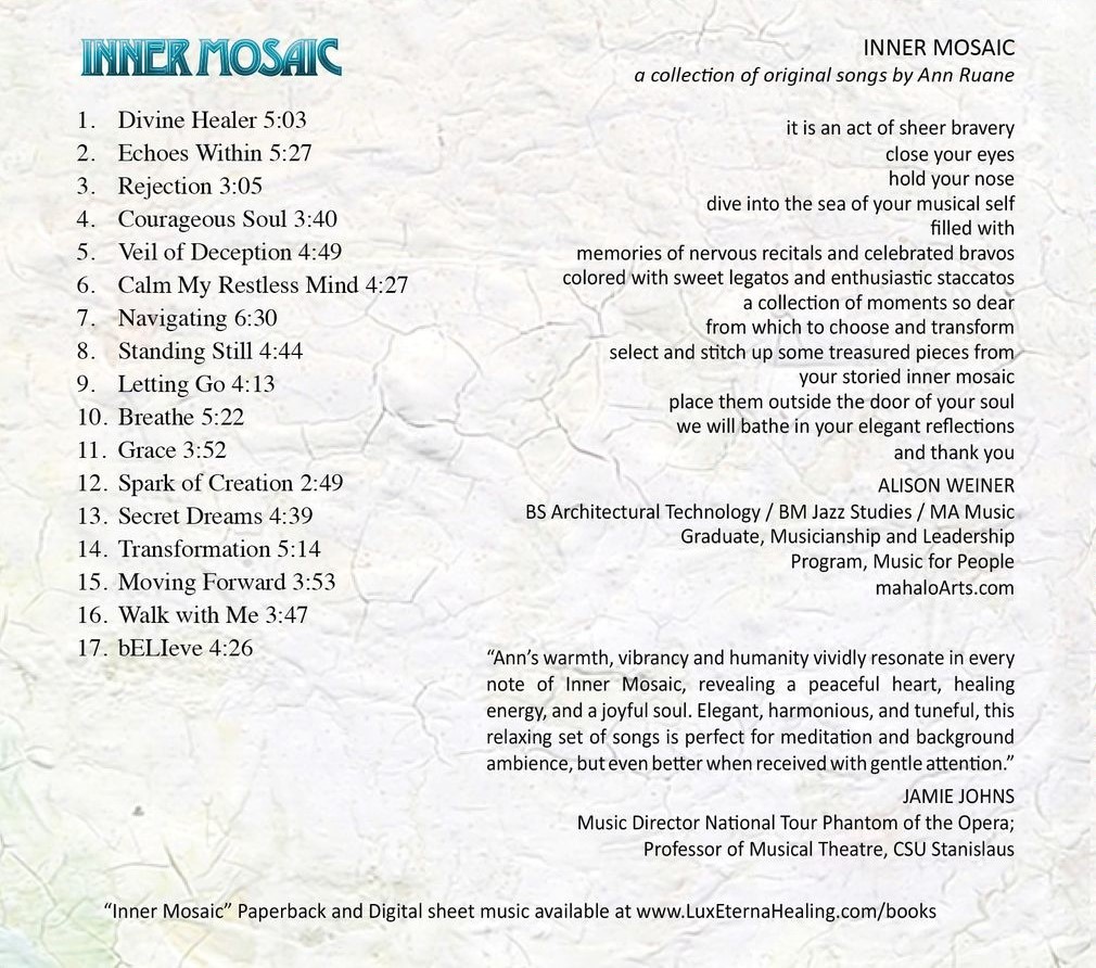 Back of Inner Mosaic CD Case